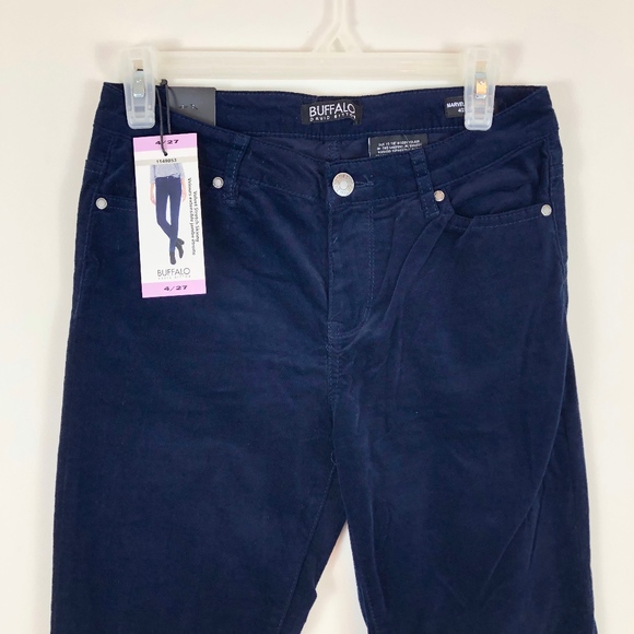 Worn once BUFFALO Stretch Velvet Navy Skinny Pants - Picture 2 of 6